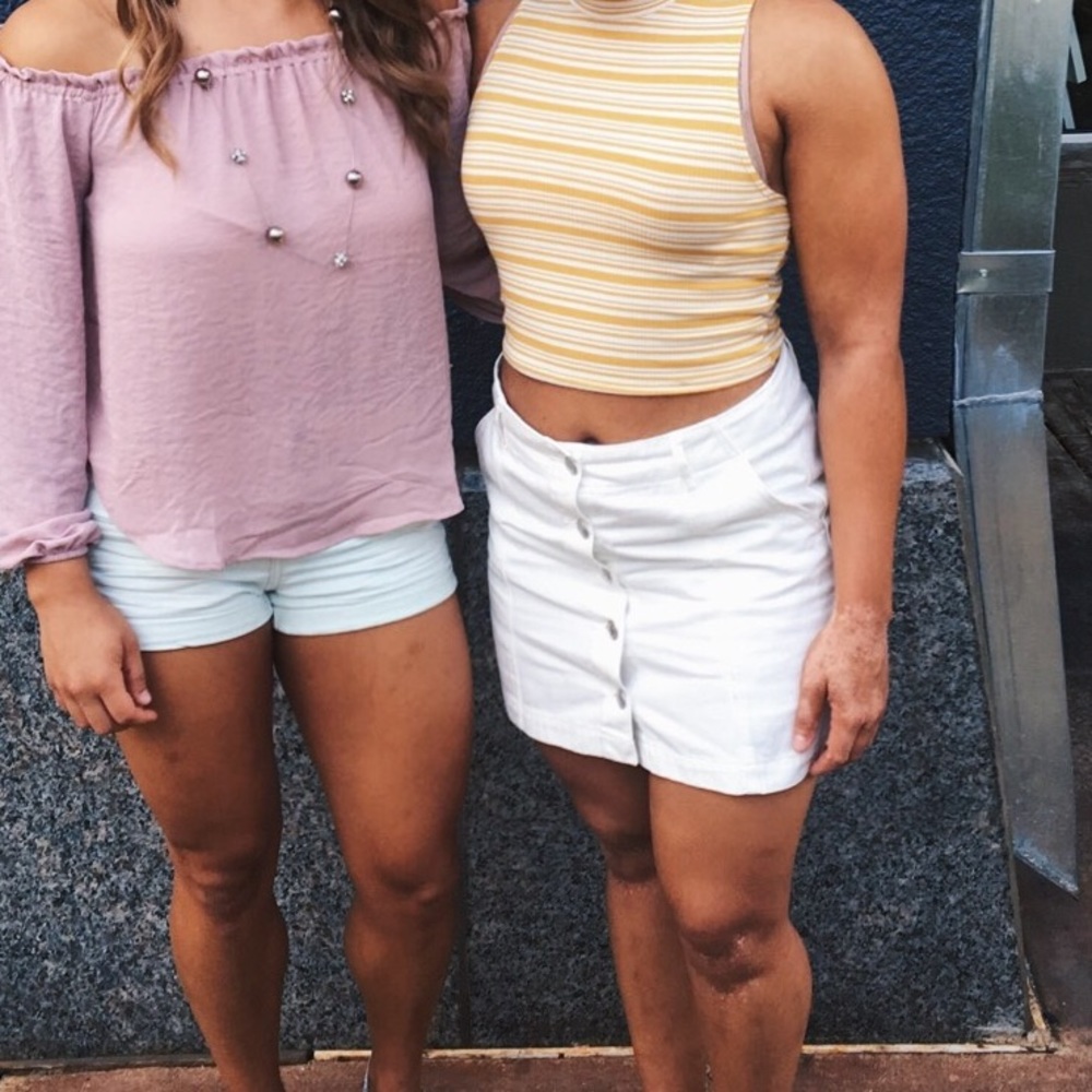 White Denim Skirt